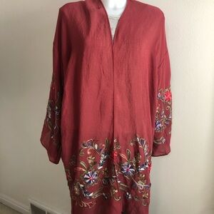 Floral Embroidered Kimono Jacket